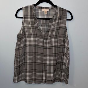 Plaid sheer tank